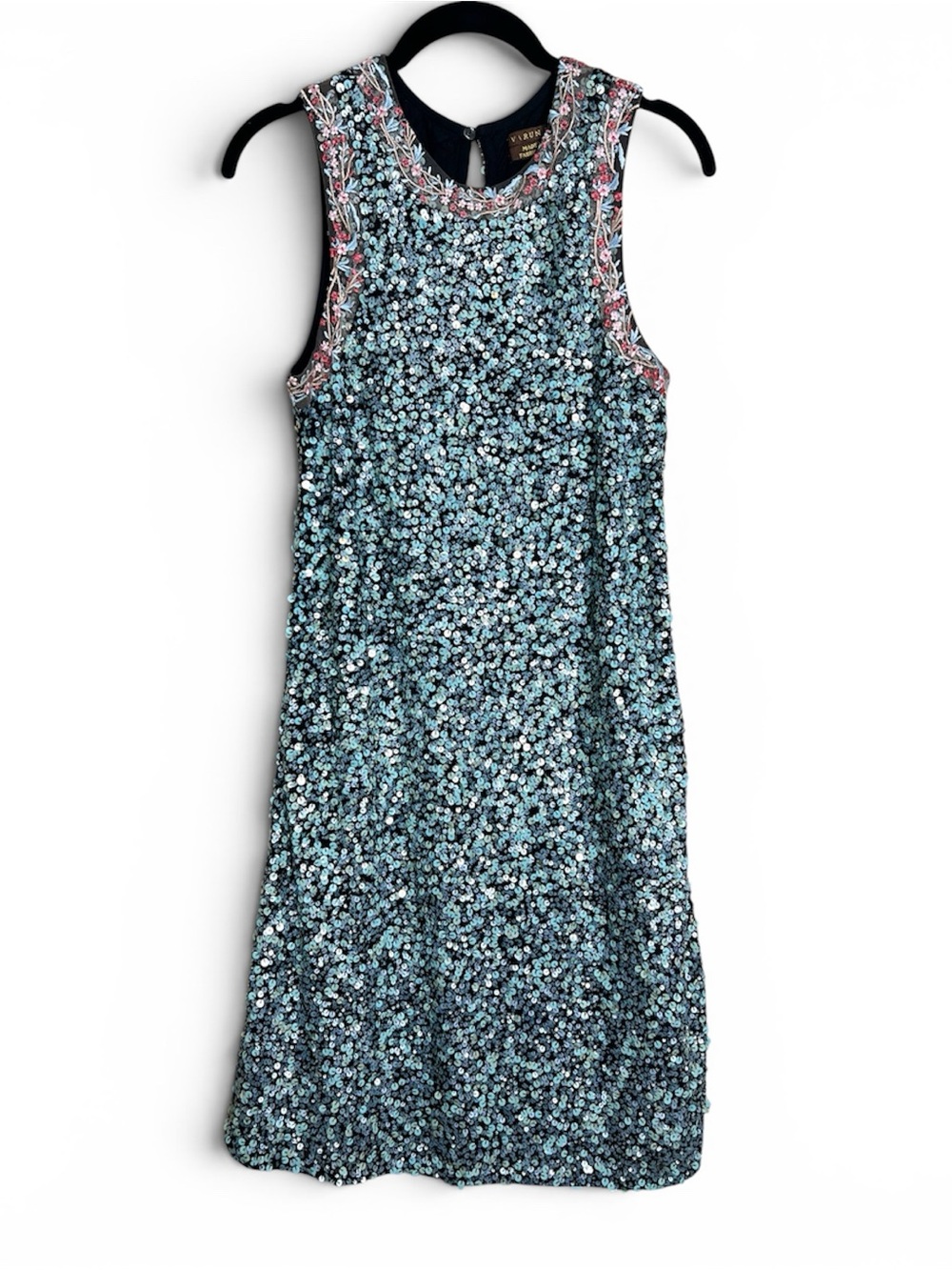Anthropologie Varun Bahl Astronomy Swing Dress Sequin Festive Sparkle Sz 4 Small